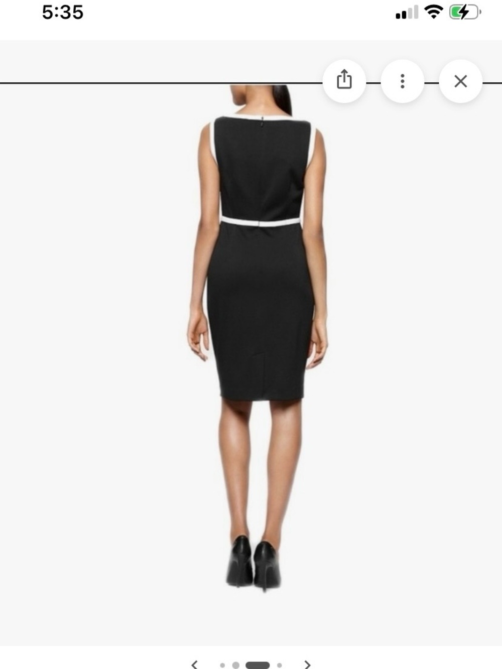 Calvin Klein Black Dress with White Piping - Picture 8 of 8